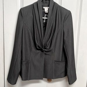 Monroe & Main Dark Gray Herringbone Pocket Rayon Blend Blazer Size M NWT